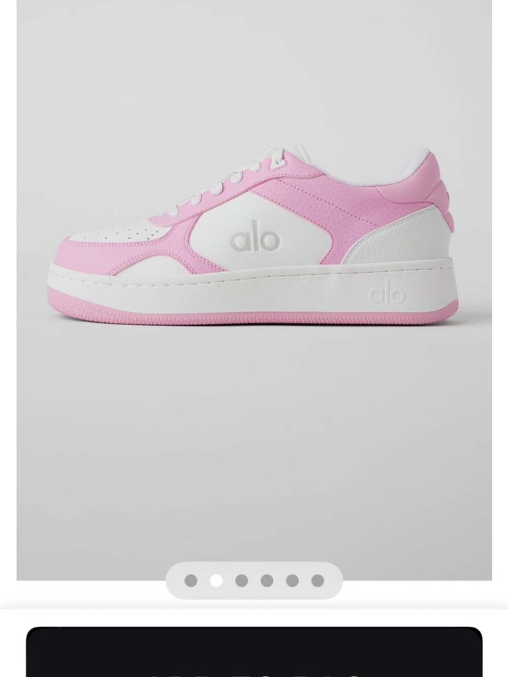 ALO Yoga Pink & White Low-Top Sneakers with Logo